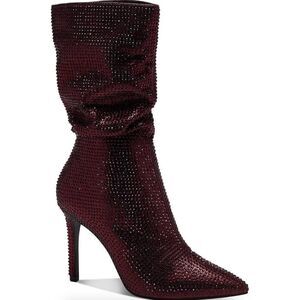 Thalia Sodi Womens Raquell Pointed Toe Rhinestones Mid-Calf Boots